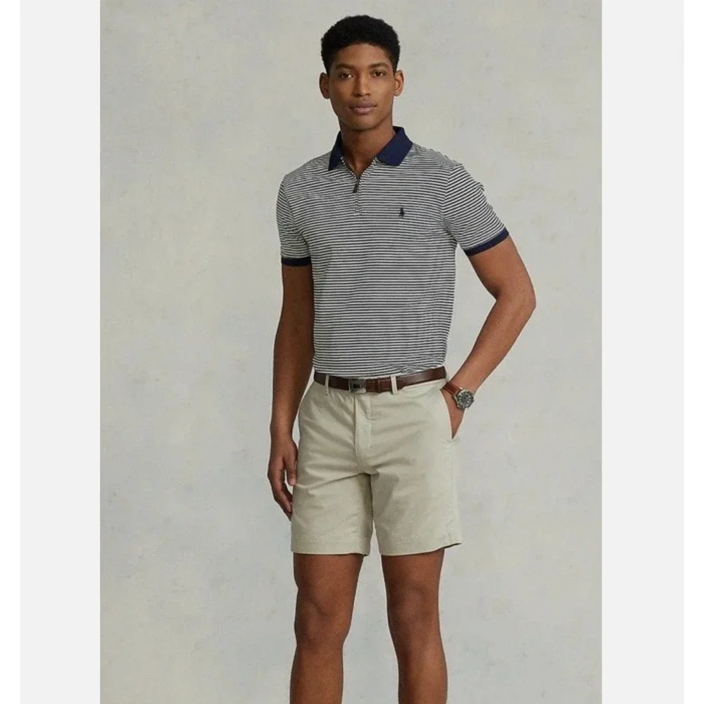 Polo Ralph Lauren Men's Shorts Chino 40 Slim‎ Stretch Performance Beige 9.5 inch